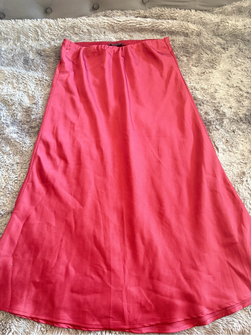 Adrianna Papell Dusty Rose Satin Midi Skirt - Picture 2 of 10